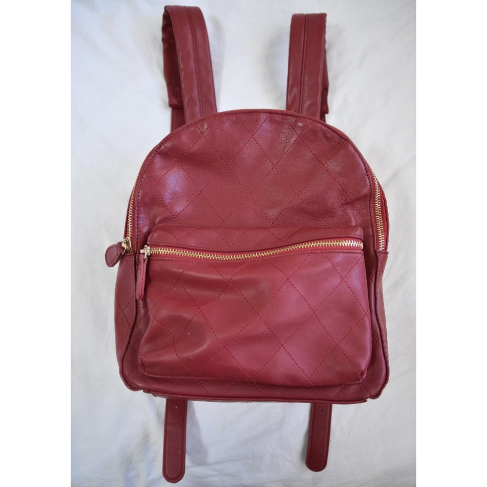 Forever 21 Faux Leather Red Backpack